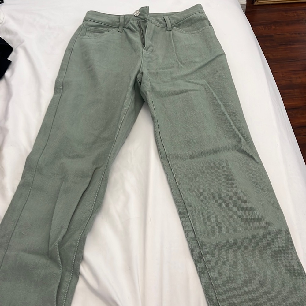 sage green, comfortable fit.